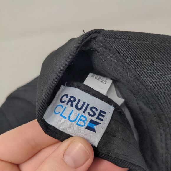 Cruise Club Men's Strapback Hat Black Adjustable Embroidered Pineapple Logo - Picture 8 of 8